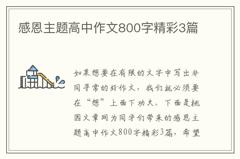感恩主题高中作文800字精彩3篇