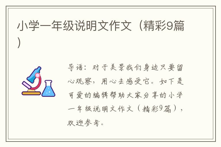 小学一年级说明文作文(精彩9篇)