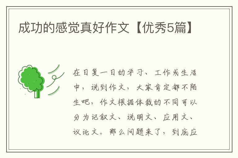 成功的感觉真好作文【优秀5篇】