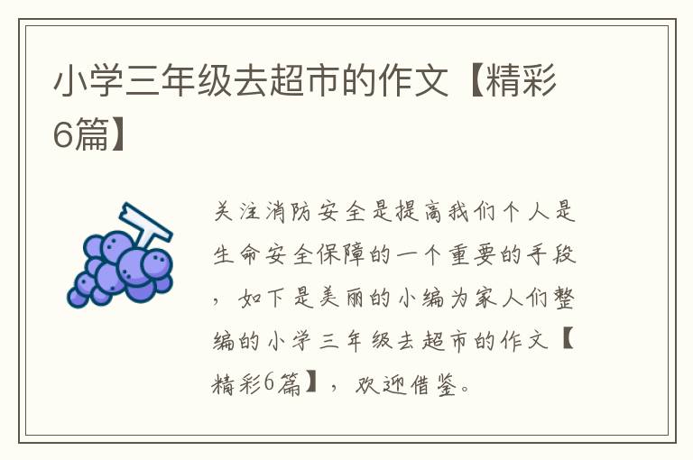 小学三年级去超市的作文【精彩6篇】