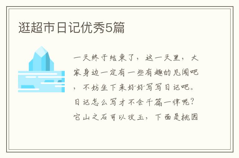 逛超市日记优秀5篇
