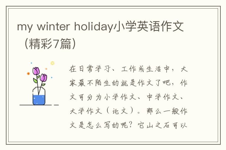 my winter holiday小学英语作文（精