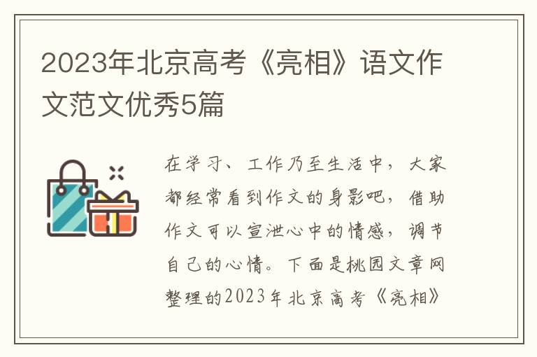 2023年北京高考《亮相》语文作文范