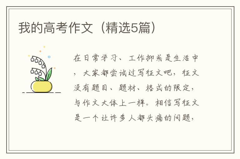 我的高考作文(精选5篇)