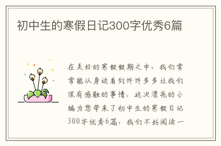 初中生的寒假日记300字优秀6篇