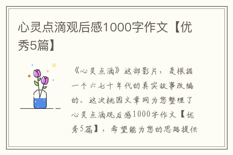心灵点滴观后感1000字作文【优秀5
