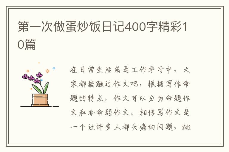 第一次做蛋炒饭日记400字精彩10篇