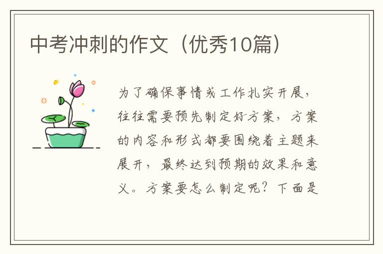 中考冲刺的作文（优秀10篇）
