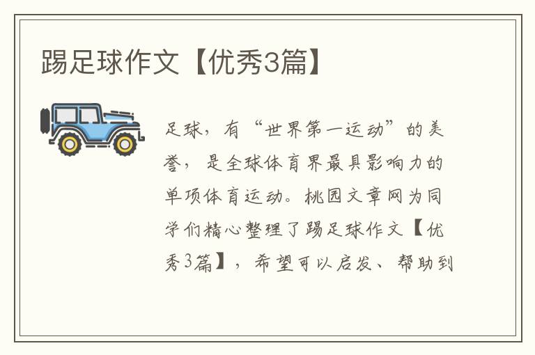 踢足球作文【优秀3篇】