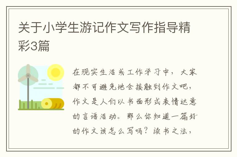 关于小学生游记作文写作指导精彩3