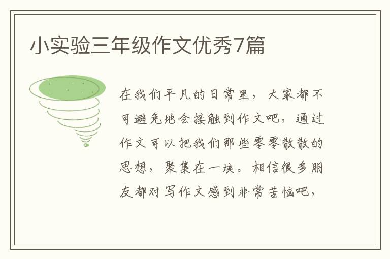小实验三年级作文优秀7篇