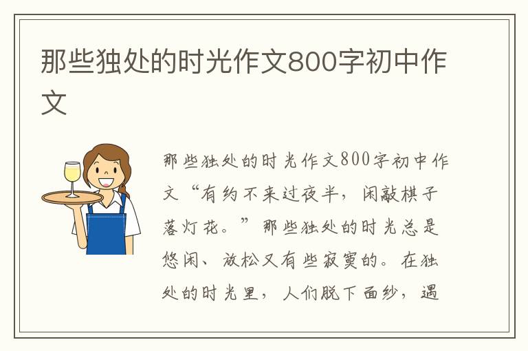 那些独处的时光作文800字初中作文