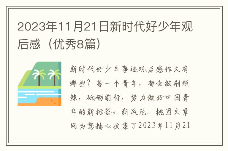 2023年11月21日新时代好少年观后感
