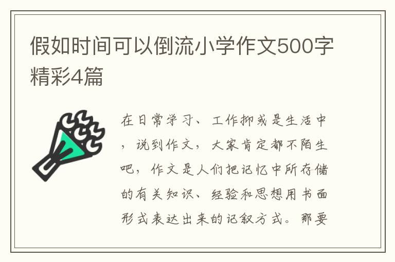 假如时间可以倒流小学作文500字精