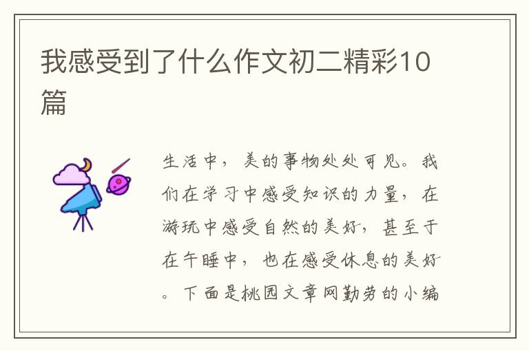 我感受到了什么作文初二精彩10篇