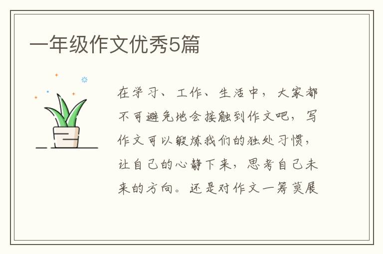 一年级作文优秀5篇