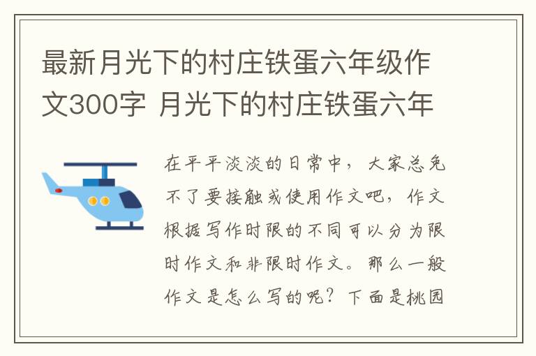 最新月光下的村庄铁蛋六年级作文30