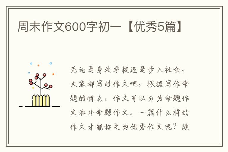 周末作文600字初一【优秀5篇】