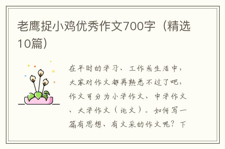 老鹰捉小鸡优秀作文700字(精选10篇)