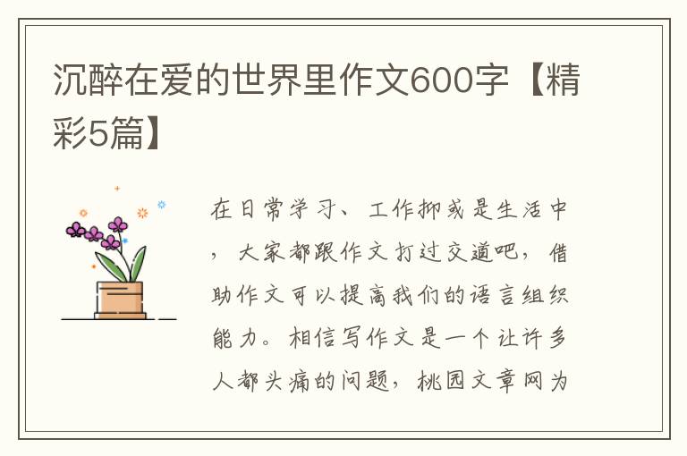 沉醉在爱的世界里作文600字【精彩5篇】