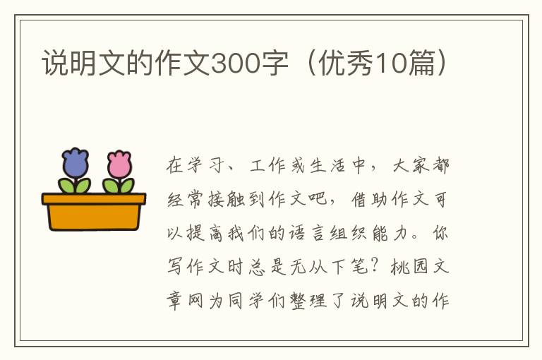 说明文的作文300字（优秀10篇）