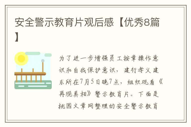 安全警示教育片观后感【优秀8篇】