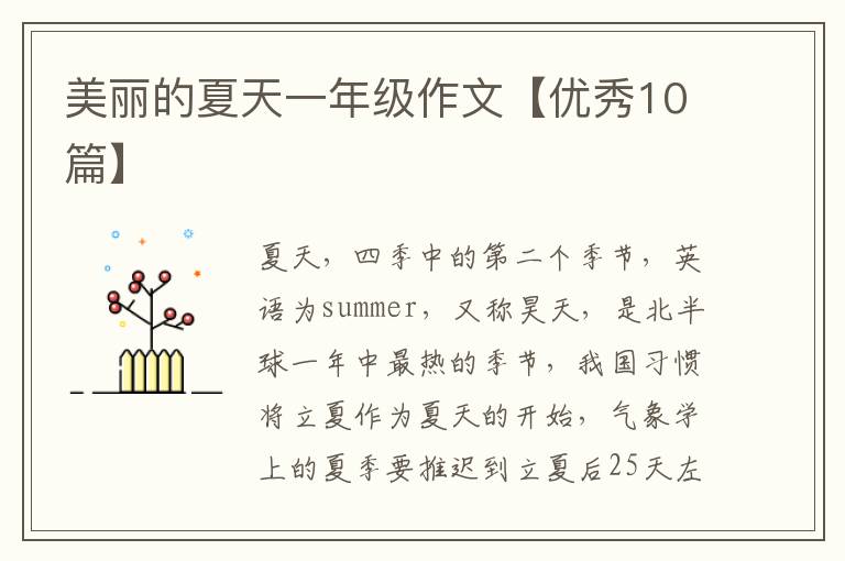 美丽的夏天一年级作文【优秀10篇】