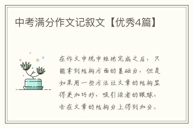 中考满分作文记叙文【优秀4篇】