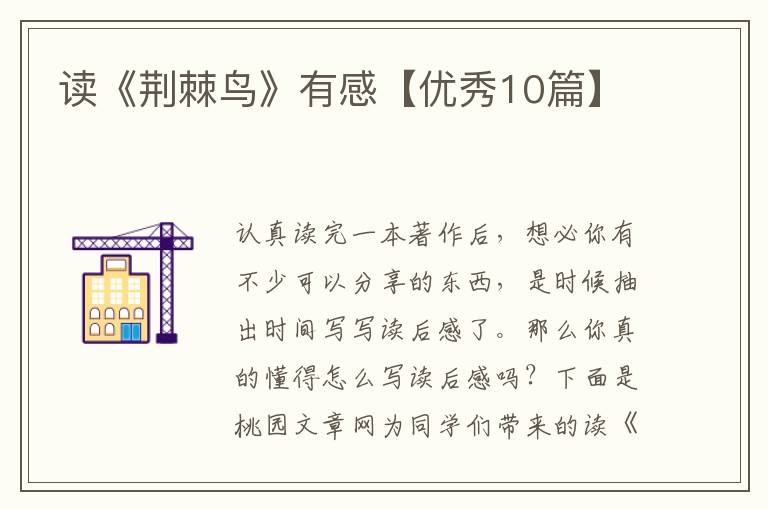读《荆棘鸟》有感【优秀10篇】