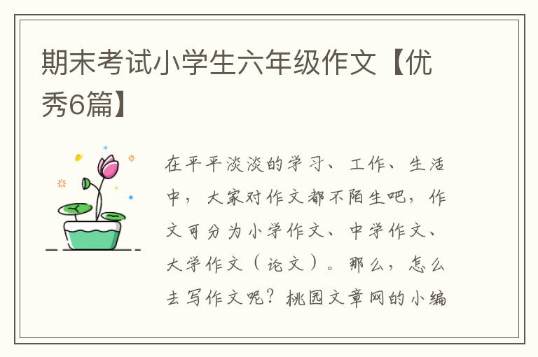 期末考试小学生六年级作文【优秀6