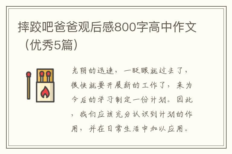 摔跤吧爸爸观后感800字高中作文（优