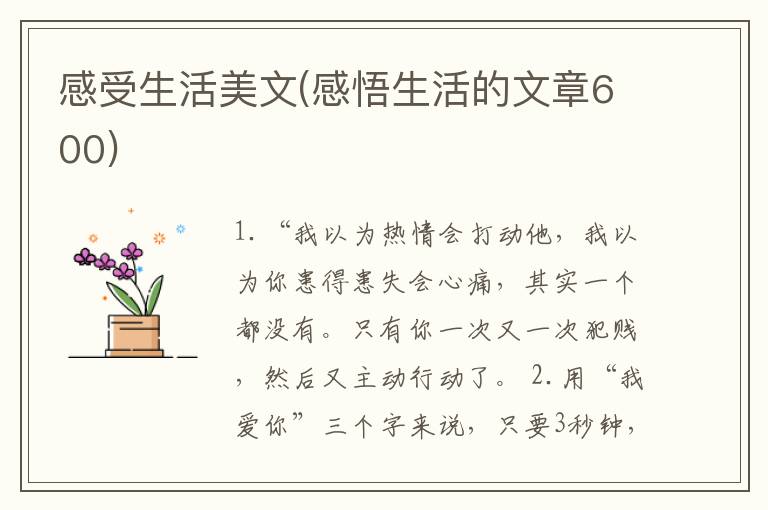 感受生活美文(感悟生活的文章600)