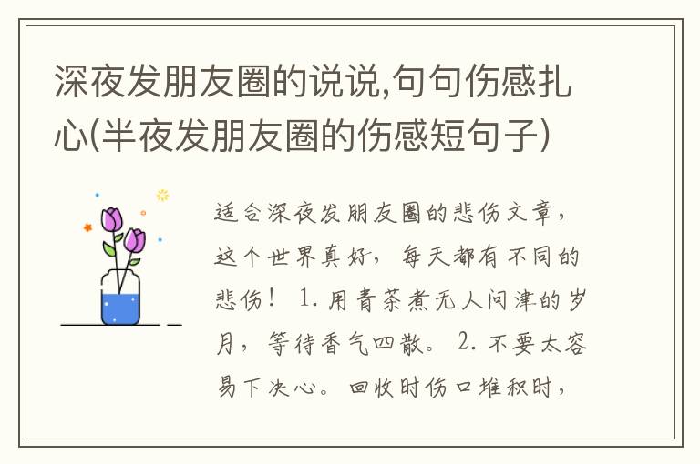 深夜发朋友圈的说说,句句伤感扎心(