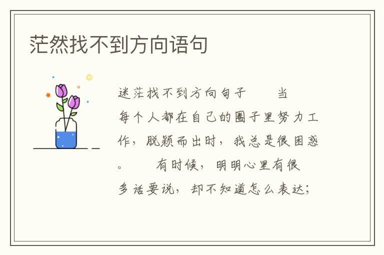 茫然找不到方向语句