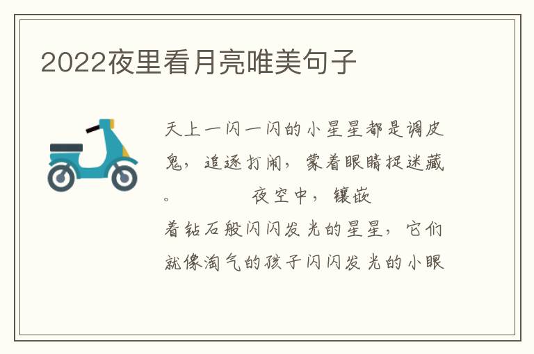 2022夜里看月亮唯美句子