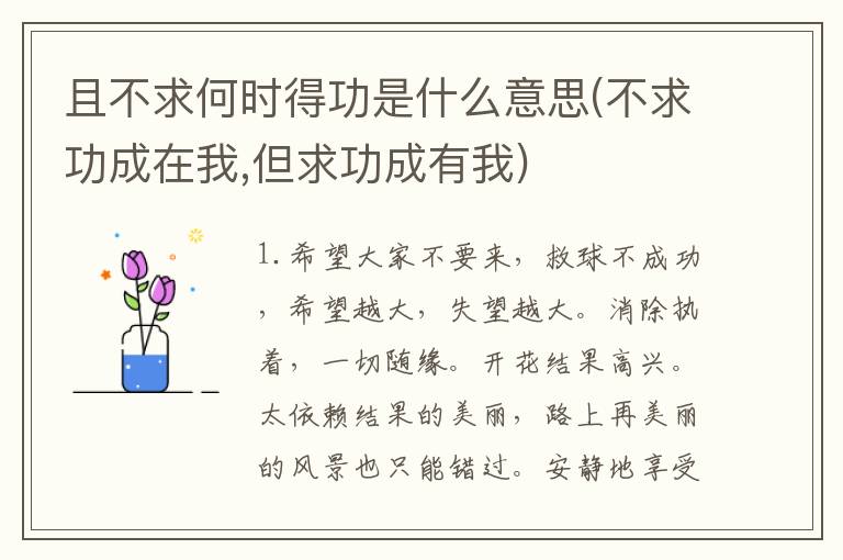 且不求何时得功是什么意思(不求功
