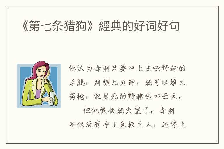 《第七条猎狗》經典的好词好句
