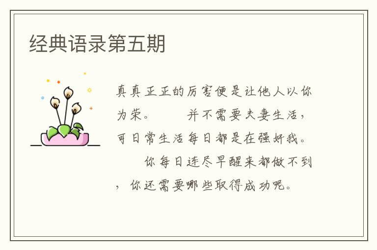 经典语录第五期