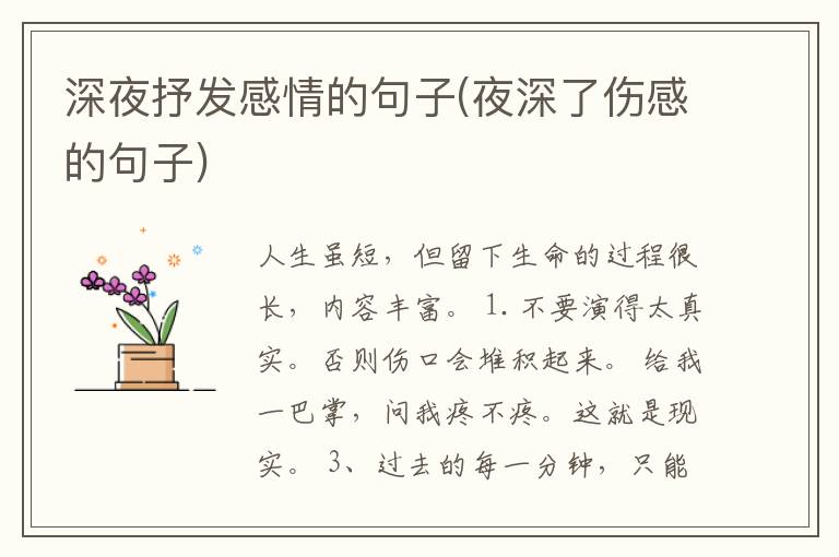 深夜抒发感情的句子(夜深了伤感的