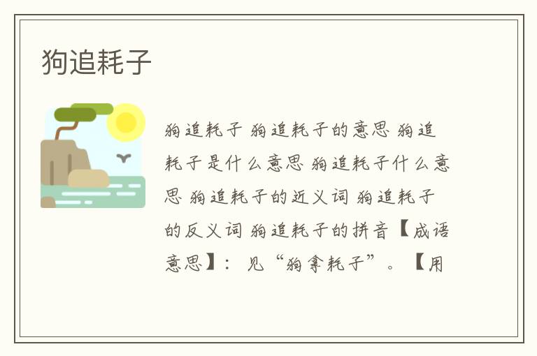 狗追耗子