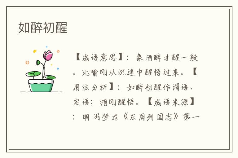 如醉初醒