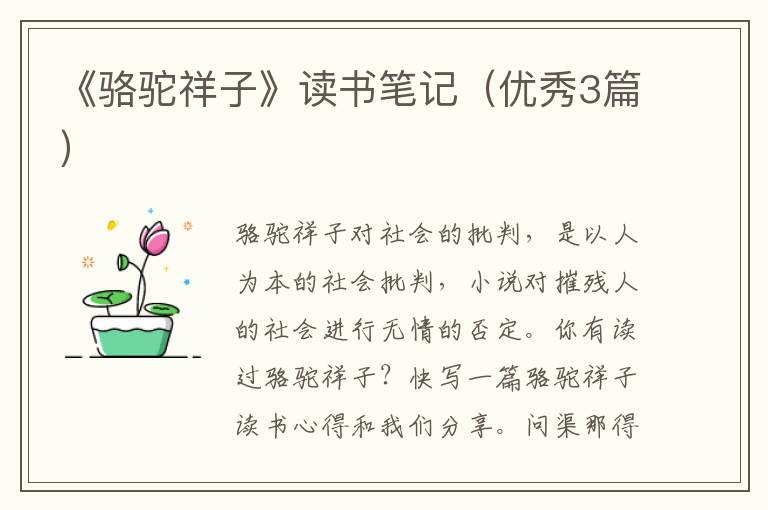 《骆驼祥子》读书笔记（优秀3篇）
