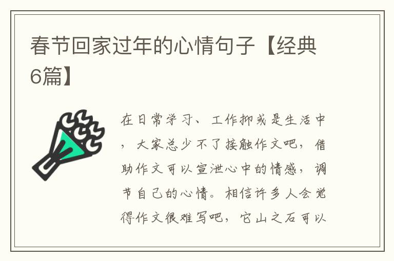 春节回家过年的心情句子【经典6篇】