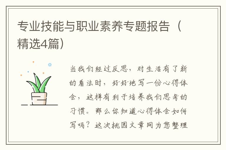 专业技能与职业素养专题报告（精选4