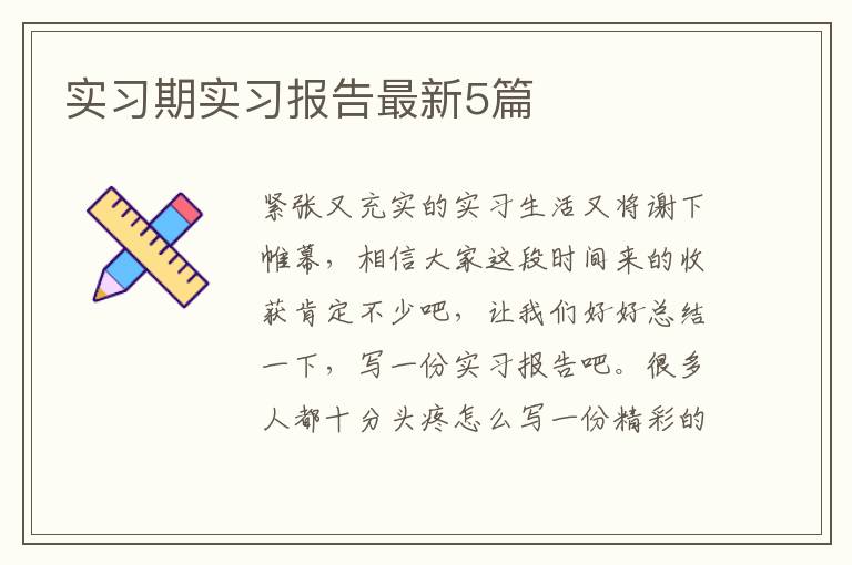 实习期实习报告最新5篇