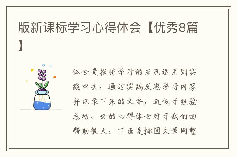 版新课标学习心得体会【优秀8篇】