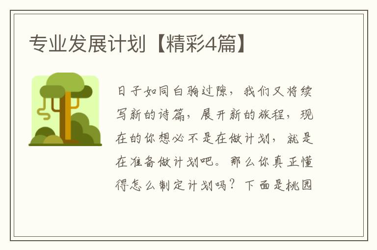 专业发展计划【精彩4篇】