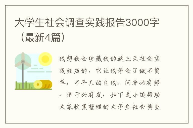 大学生社会调查实践报告3000字(最新