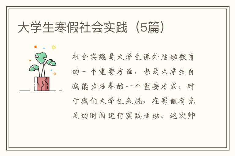大学生寒假社会实践(5篇)
