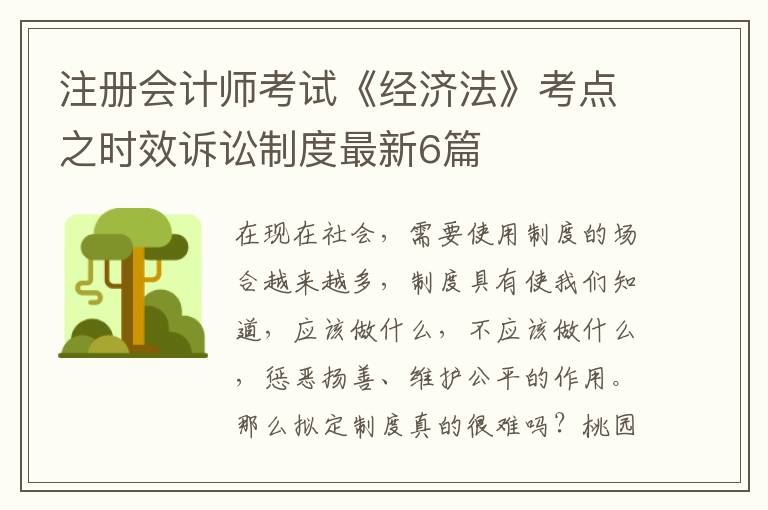 注册会计师考试《经济法》考点之时